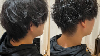 直毛、つぶれやすい髪でも立体感を。動きのあるシャドウパーマスタイル